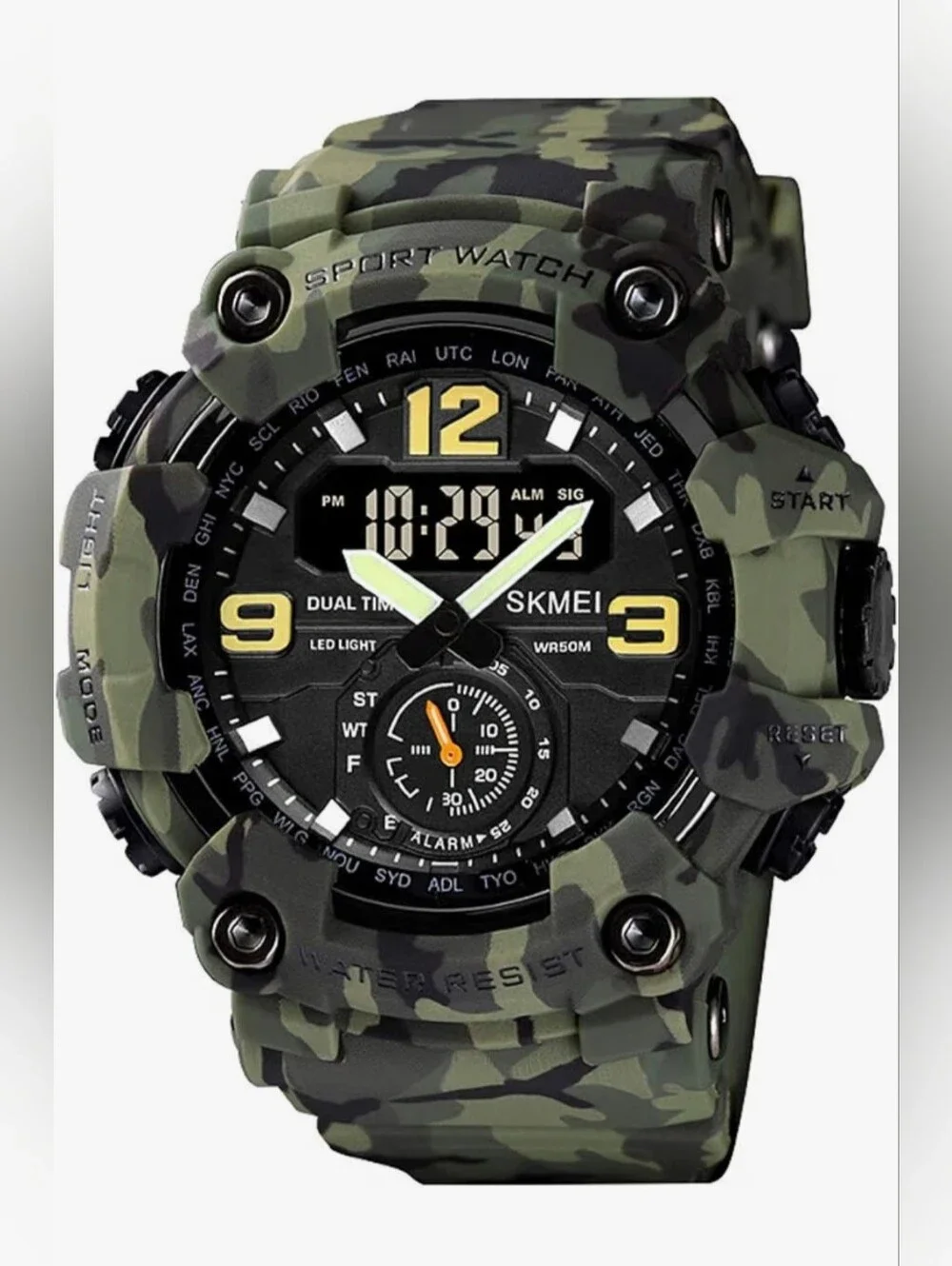Men's Watch Military Analog Digital Waterproof Luminous Sport Watch for Men